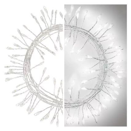 Cadeia de luzes de Natal LED 100 LEDs/3xAA 2,7 m branco frio