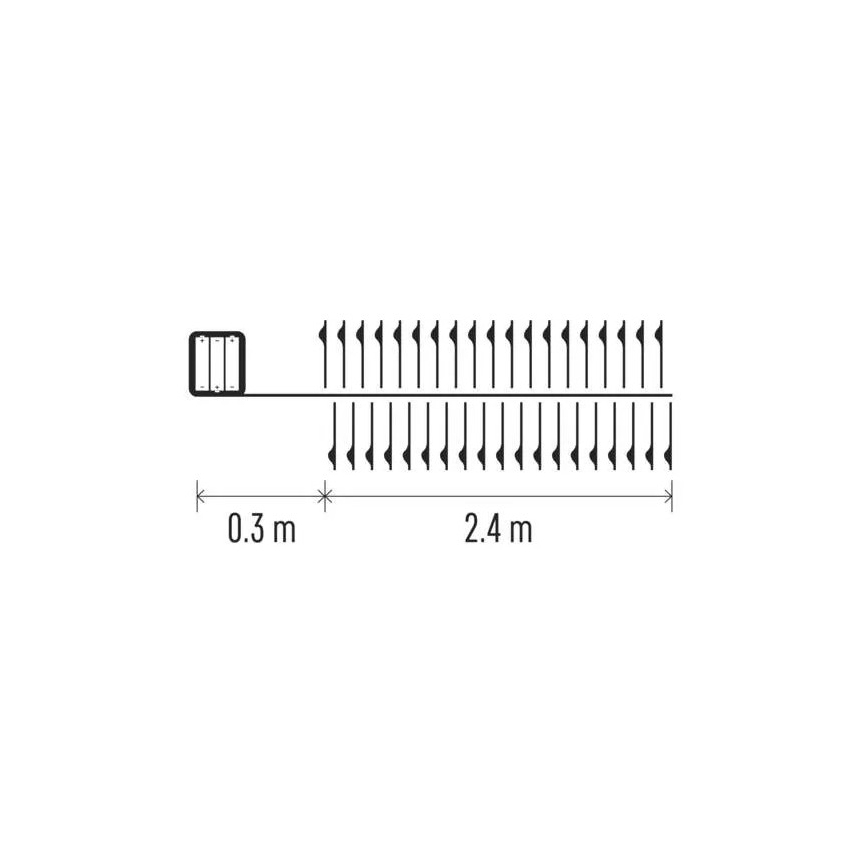 Cadeia de luzes de Natal LED 100 LEDs/3xAA 2,7 m branco frio