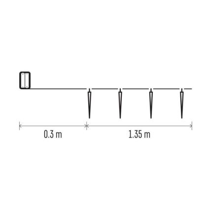Cadeia de luzes de Natal LED 10xLED/2xAA 1,65m