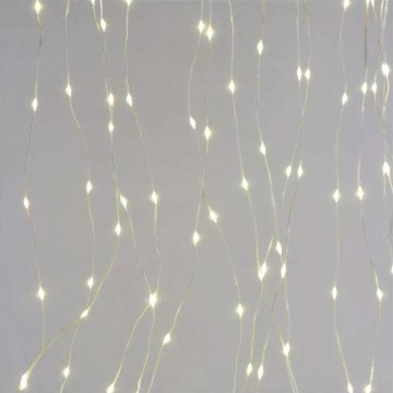 Cadeia de luzes de Natal LED para exterior 300 LEDs / 8 funções 5,9 m IP44 branco quente