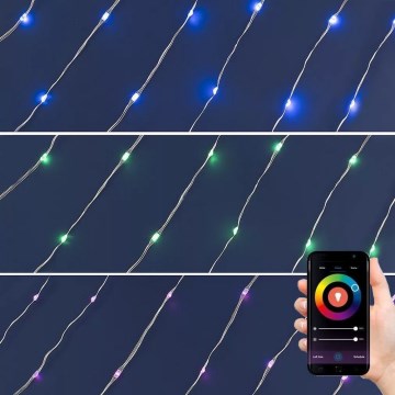 Cadeia de luzes de Natal LED RGB regulável, 100 LEDs / 29 funções, 10,4 m