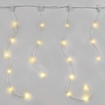 Cadeia de luzes LED exterior para Natal 54xLED/8 funções 6,7x0,7m IP44 branco quente
