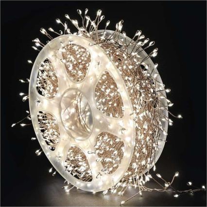 Cadeia de luzes LED para exterior 1440xLED/8 funções 14,4 m IP44 branco quente