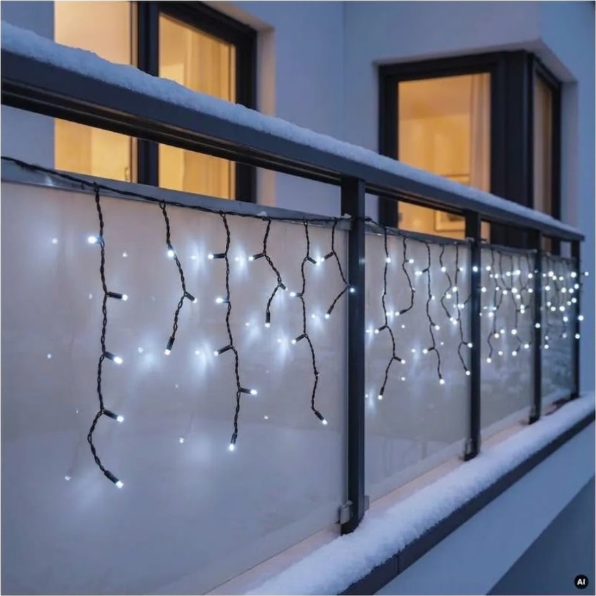 Cadeia de luzes LED para exterior 50xLED/3x0,4m IP44 branco frio