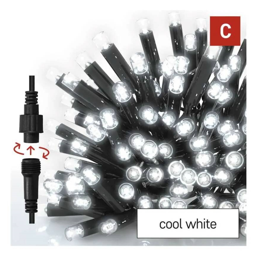 Cadeia de luzes LED para exterior 50xLED/3x0,4m IP44 branco frio
