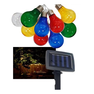 Cadeia de luzes LED solar exterior 10xLED/1,2V 300 mAh 2,2 m IP44 multicolor