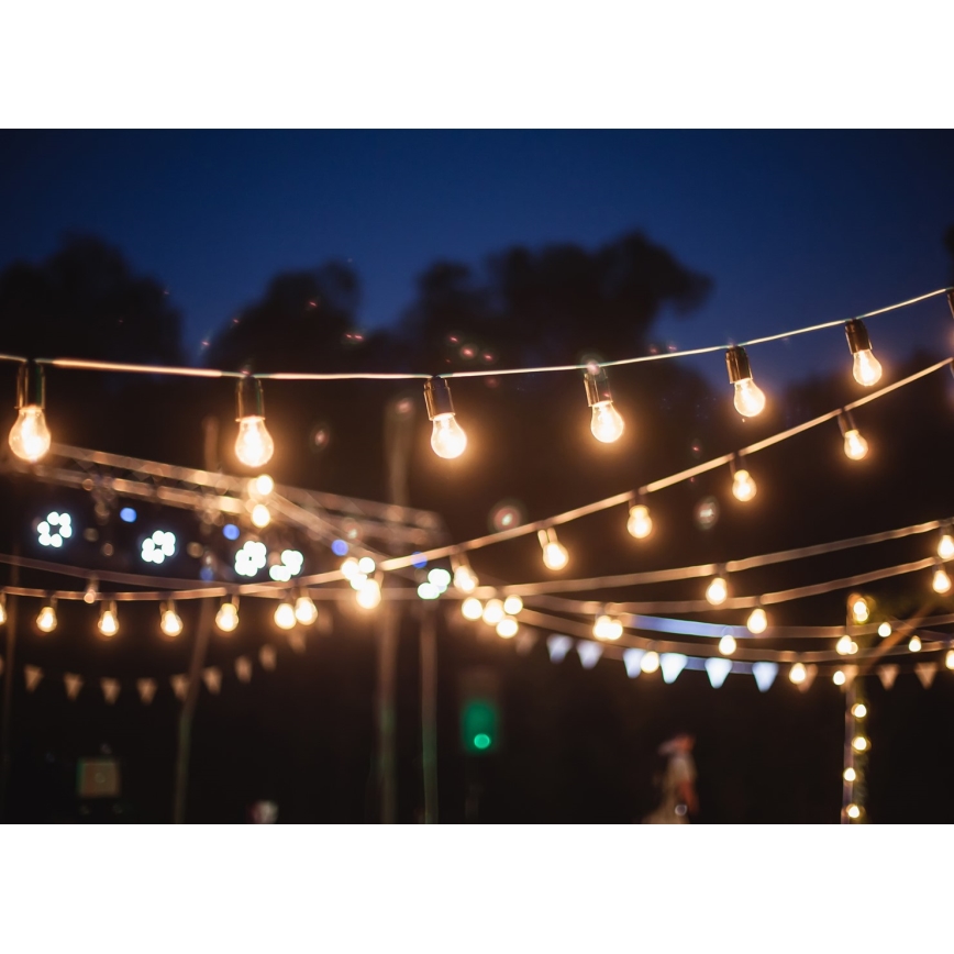 Cadeia decorativa exterior GIRLANDA 12 m 10xE27/15W/230V IP44