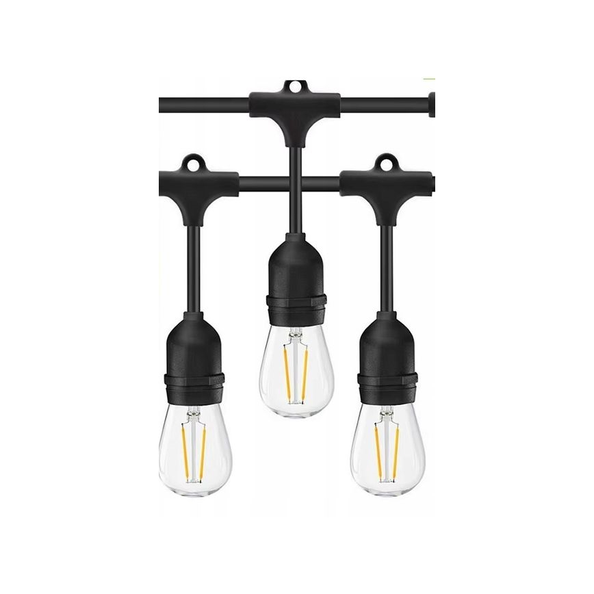 Cadeia decorativa LED exterior 20xE27/1W/230V 20 m IP65 preta