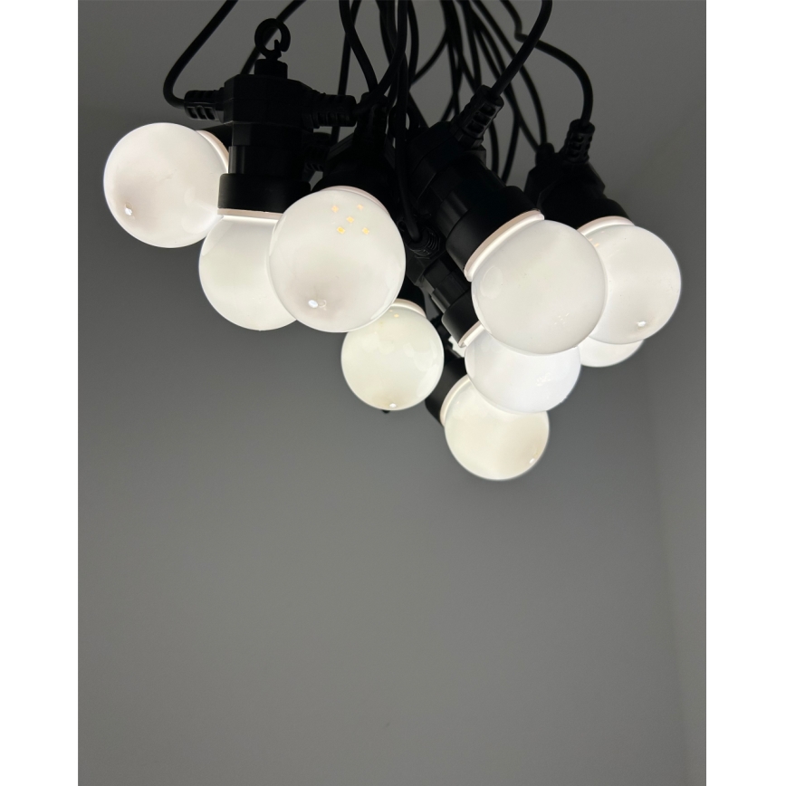 Cadeia decorativa LED para exterior 10xLED/0,36W/230V 4,5 m IP44 preta