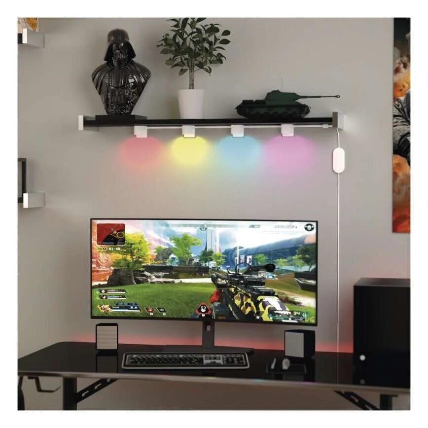 Cadeia Decorativa LED RGBIC+CCT com Iluminação Pontual GoSmart - Extensão 4xLED/7W/230V 85 cm Wi-Fi Tuya