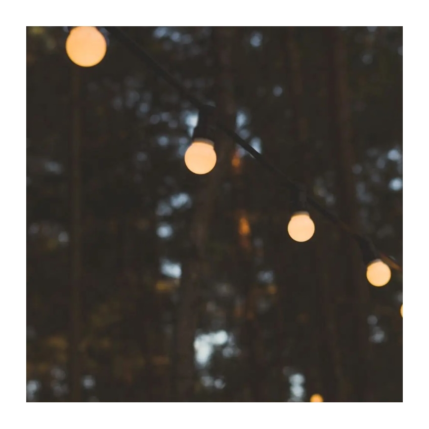 Cadeia de luzes LED para exterior STRING 5m 10xLED/0,5W/230V IP44 3000K