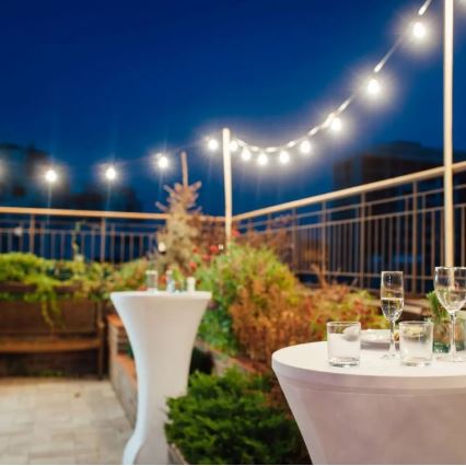 Cadeia de luzes LED para exterior STRING 5m 10xLED/0,5W/230V IP44 3000K