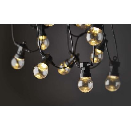 Cadeia luminosa decorativa para exterior 10xLED/10m IP44, transparente