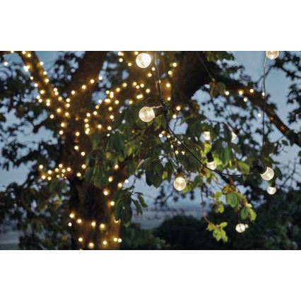 Cadeia luminosa decorativa para exterior 10xLED/10m IP44, transparente