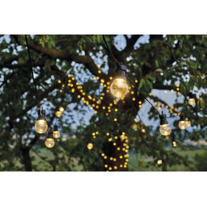 Cadeia luminosa decorativa para exterior 10xLED/10m IP44, transparente