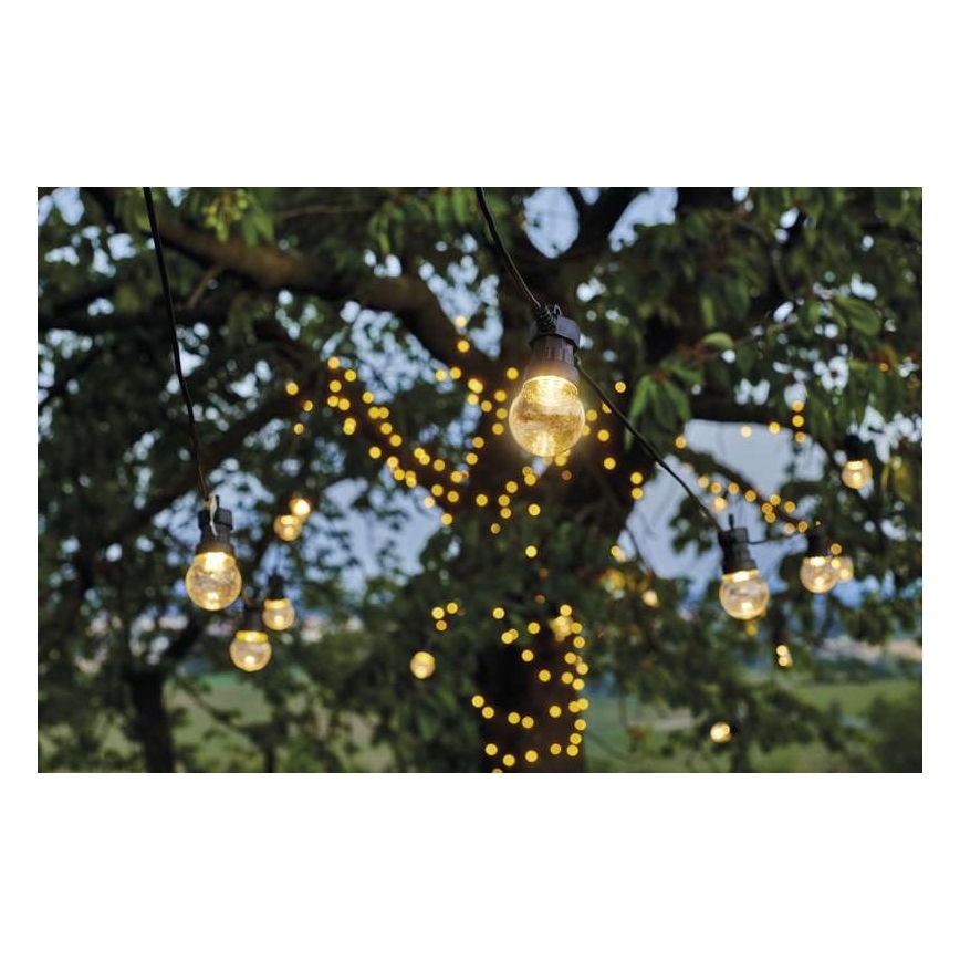 Cadeia luminosa decorativa para exterior 10xLED/10m IP44, transparente