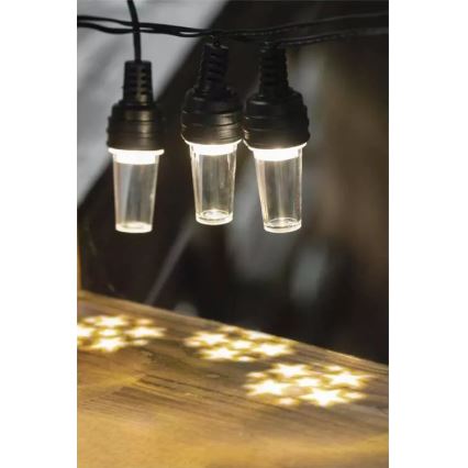 Cadeia luminosa LED de Natal para exterior 10xLED/9,5 m IP44 branco frio