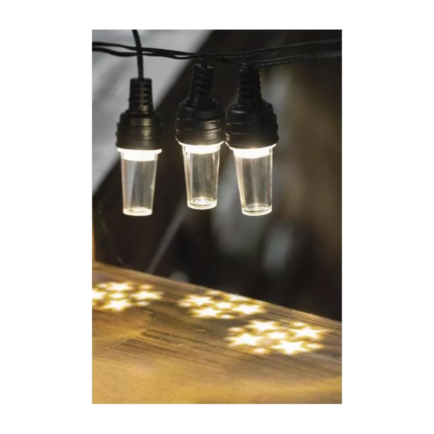 Cadeia luminosa LED de Natal para exterior 10xLED/9,5 m IP44 branco frio