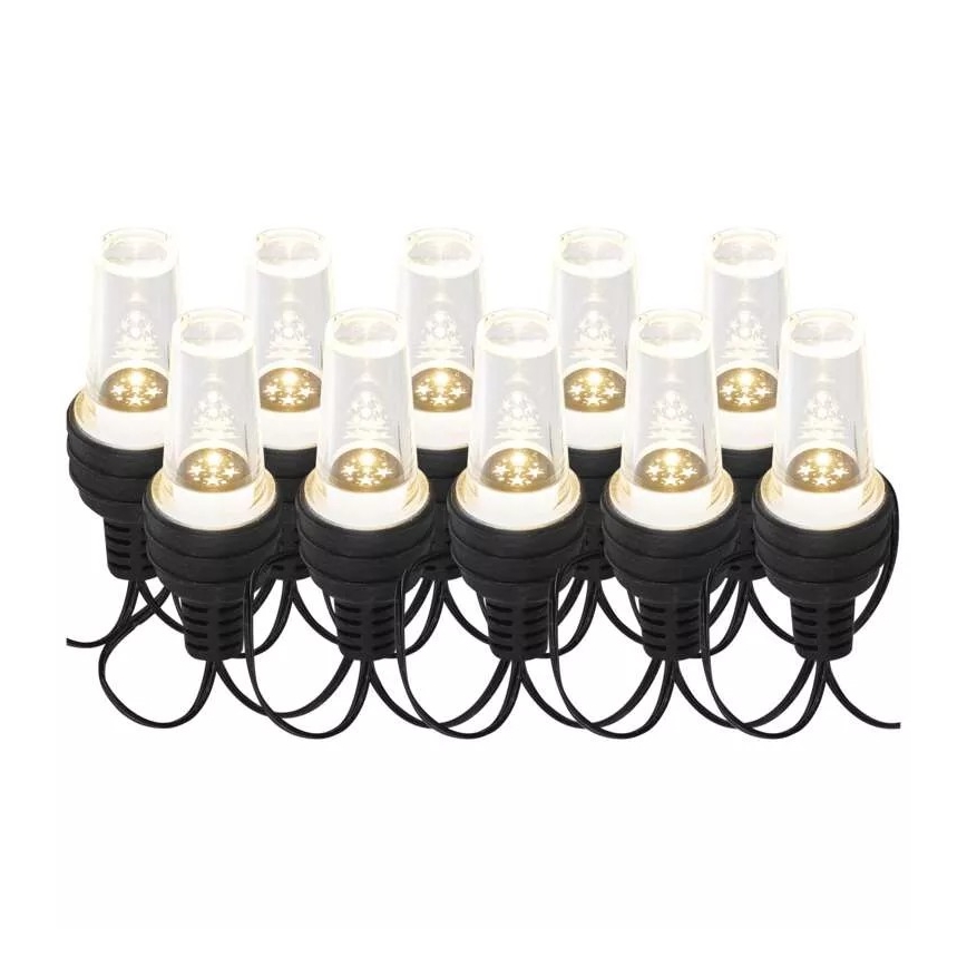 Cadeia luminosa LED de Natal para exterior 10xLED/9,5 m IP44 branco frio