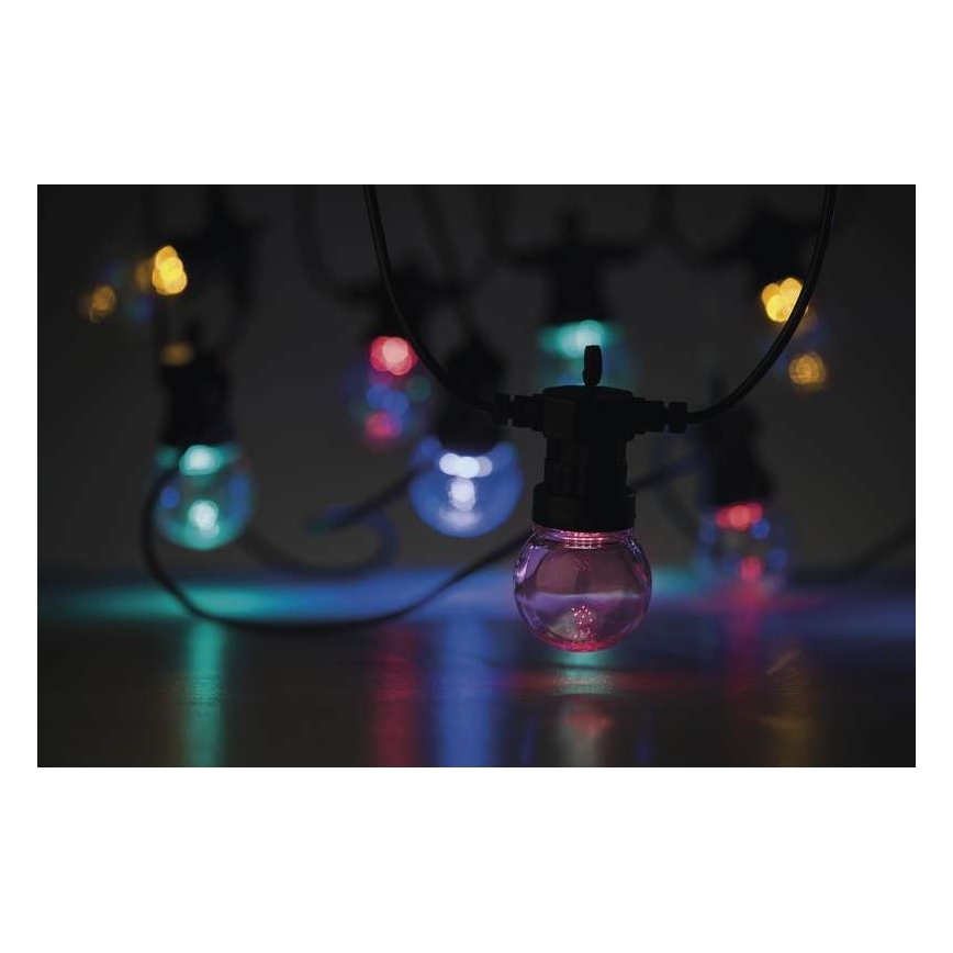 Cadeia luminosa LED decorativa para exterior, 50 LEDs, 10 m, IP44, transparente