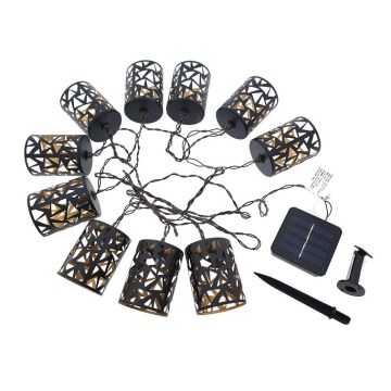 Cadeia Solar LED 10xE12/3,65m 600 mAh IP44 branco quente