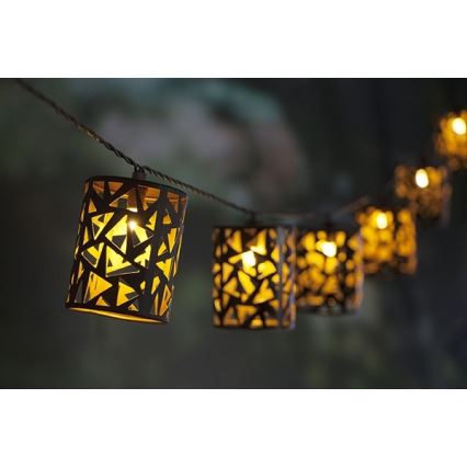 Cadeia Solar LED 10xE12/3,65m 600 mAh IP44 branco quente