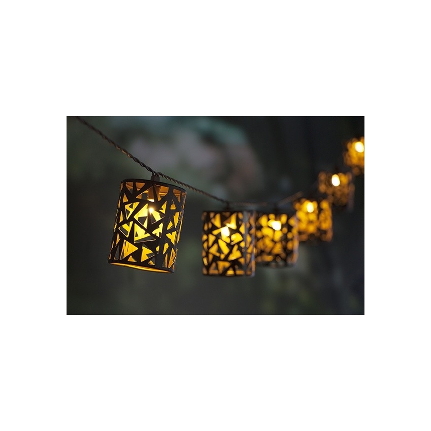 Cadeia Solar LED 10xE12/3,65m 600 mAh IP44 branco quente