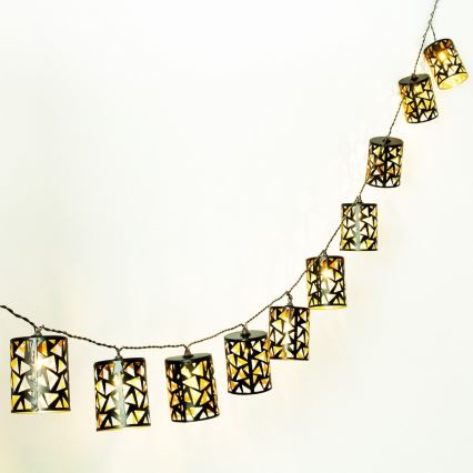 Cadeia Solar LED 10xE12/3,65m 600 mAh IP44 branco quente