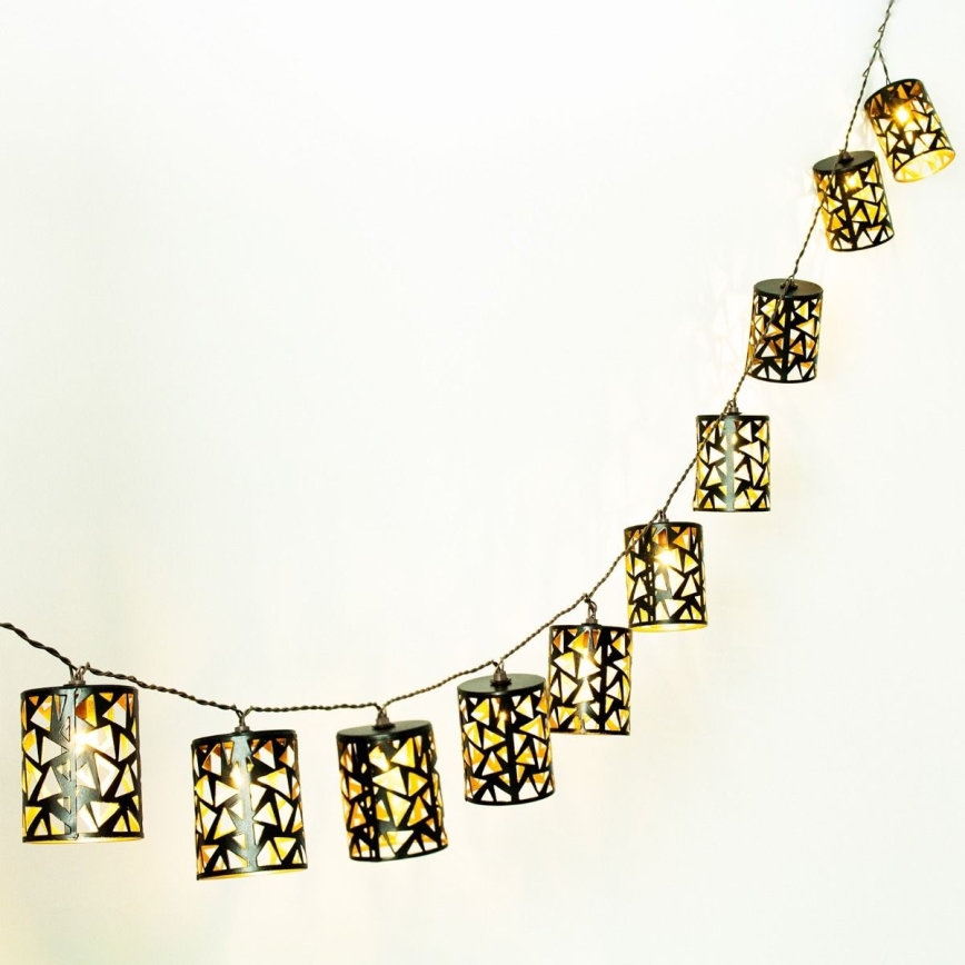 Cadeia Solar LED 10xE12/3,65m 600 mAh IP44 branco quente