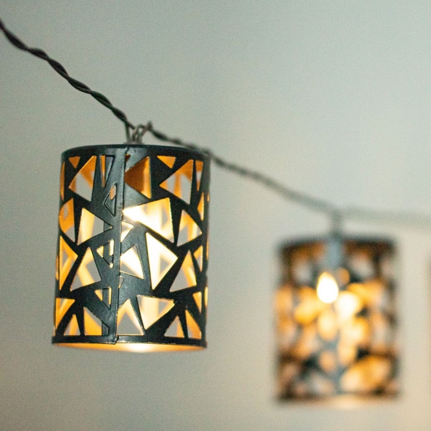 Cadeia Solar LED 10xE12/3,65m 600 mAh IP44 branco quente