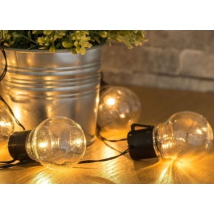 Cadeia Solar LED 10xLED/1,2V 2m 300 mAh IP44 branco quente