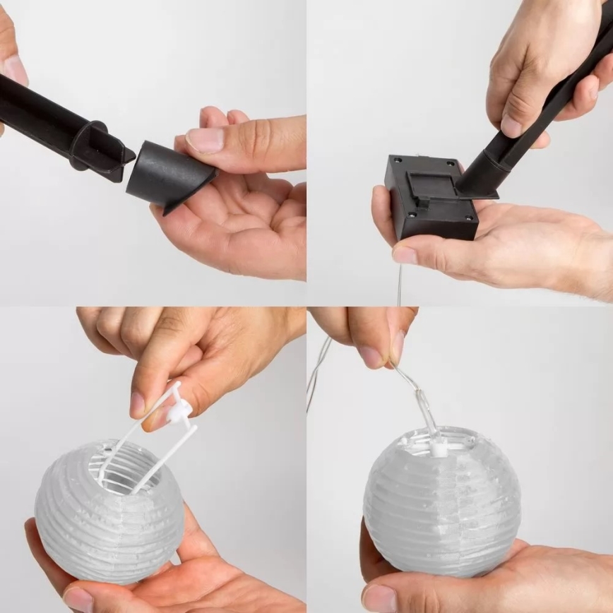 Cadeia Solar LED 10xLED/1,2V 300mAh 3,7m IP44 branco frio