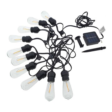 Cadeia Solar LED 10xLED/1,2V 600 mAh 5,94m IP44 branco quente