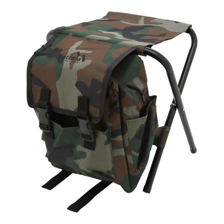 Cadeira de campismo dobrável com mochila camuflada