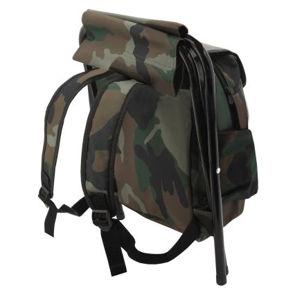 Cadeira de campismo dobrável com mochila camuflada