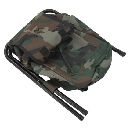 Cadeira de campismo dobrável com mochila camuflada