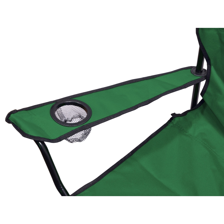 Cadeira de campismo dobrável verde