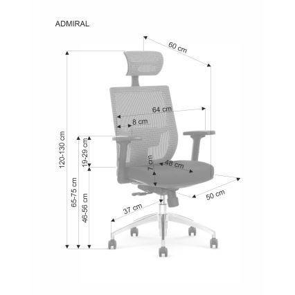 Cadeira de escritório ELMIR preta/cinza