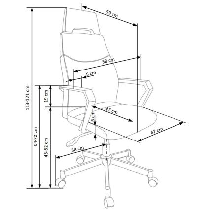 Cadeira de escritório ELUN preta/cinza