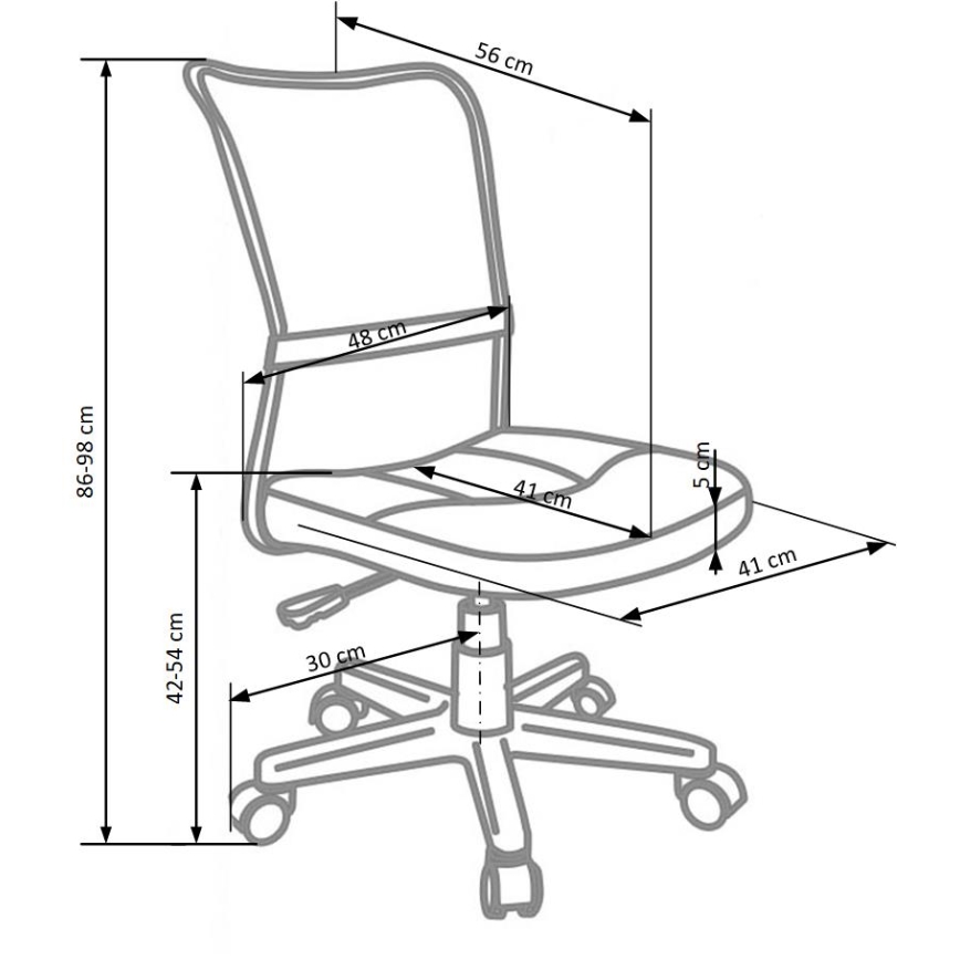 Cadeira de escritório FANA cinzenta/preta