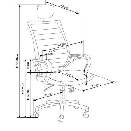 Cadeira de escritório MIRI preta/branca
