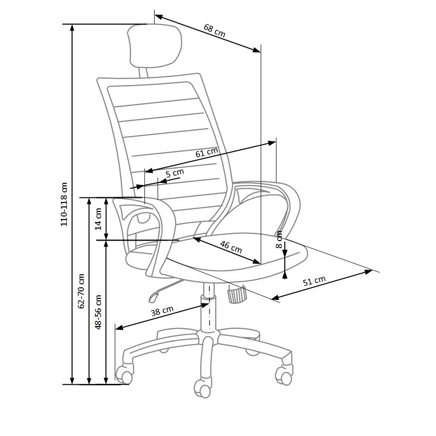 Cadeira de escritório MIRI preta/branca