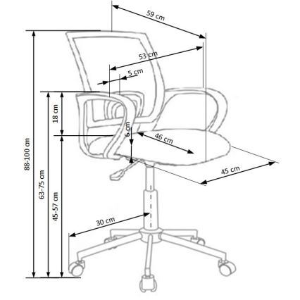 Cadeira de escritório SIRAQ multicolorida