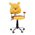 Cadeira de escritório TEDDY castanha/amarela