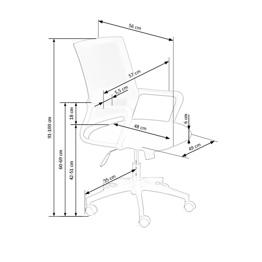 Cadeira de escritório TONA preta
