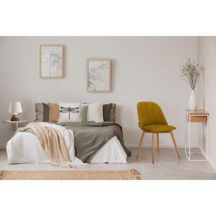 Cadeira de jantar BAKERI 86x48 cm amarelo/ carvalho claro