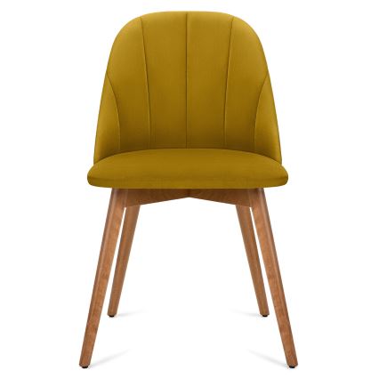 Cadeira de jantar BAKERI 86x48 cm amarelo/ carvalho claro