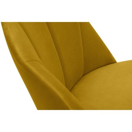 Cadeira de jantar BAKERI 86x48 cm amarelo/ carvalho claro