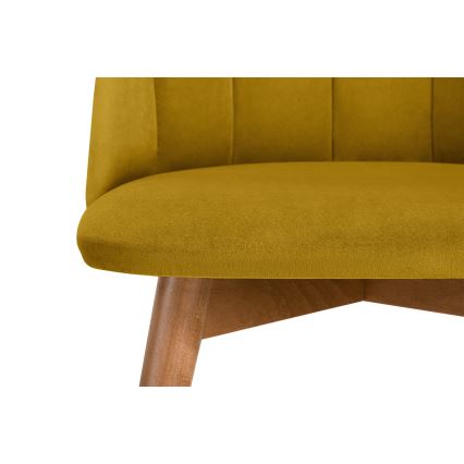 Cadeira de jantar BAKERI 86x48 cm amarelo/ carvalho claro