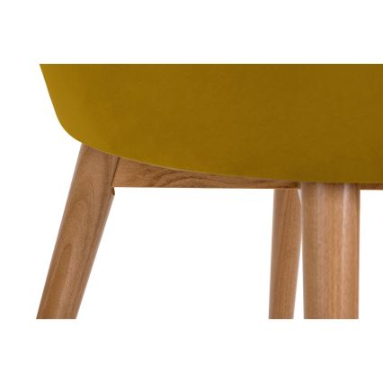 Cadeira de jantar BAKERI 86x48 cm amarelo/ carvalho claro
